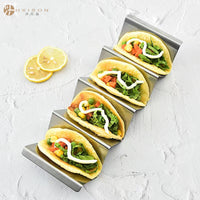 Stainless Steel Taco Holder Stand for Mexican Corn Tortillas and Chicken Spring Rolls, W-shaped