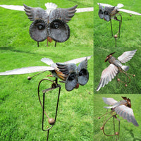 Outdoor Metal Garden Art Lifelike Owl Statues for Yard and Patio Decor