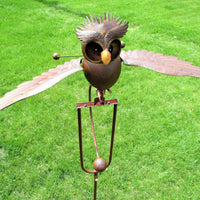 Outdoor Metal Garden Art Lifelike Owl Statues for Yard and Patio Decor