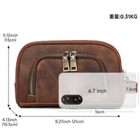 Crazy Horse Leather Vintage Toiletry Bag Large Capacity Portable Handbag High-End Versatile Business Travel Storage Bag
