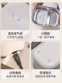 Electric Lunch Box Multi-functional Portable Food Warmer for Office Car Use, Plug-in Heating, No Water Injection Needed
