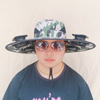 Solar Fan Hat with 4 Fans, 1000mAh, Adjustable, Polyester Mesh, Summer Outdoor Cap