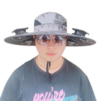 Solar Fan Hat with 2 Fans, 1000mAh, Adjustable, Polyester Mesh, Summer Outdoor Cap