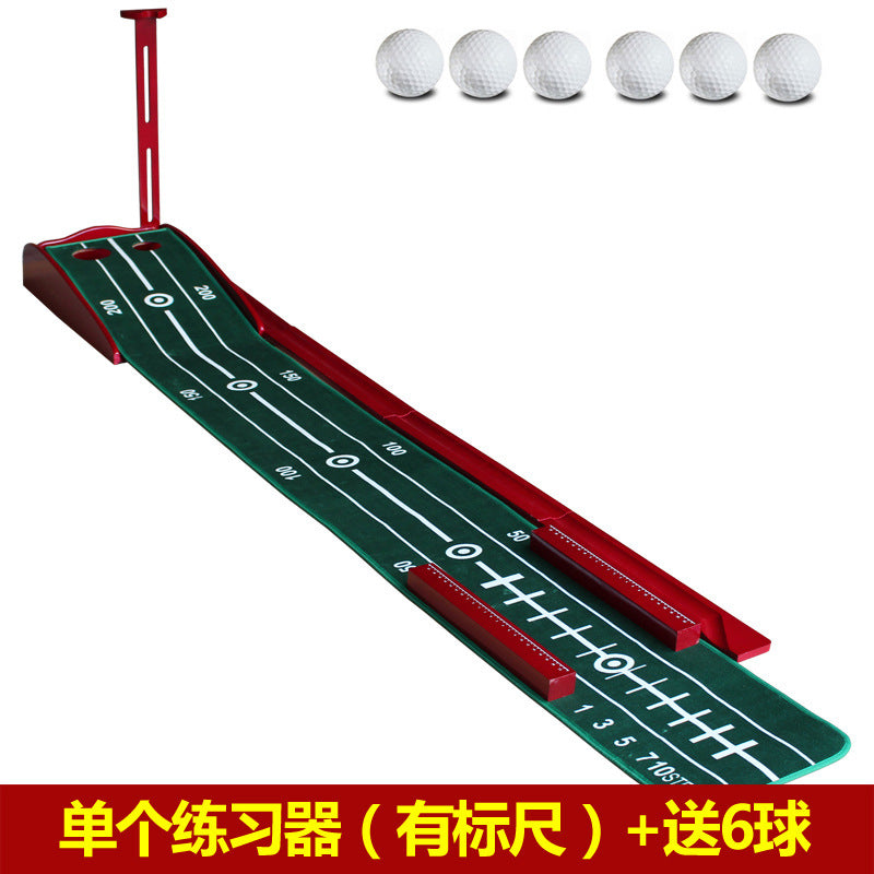 Golf Putting Trainer Set with Return Ball System and Portable Practice Mat for Home Use