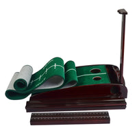 Golf Putting Trainer Set with Return Ball System and Portable Practice Mat for Home Use