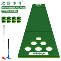 Premium Indoor Outdoor Golf Putting Green Mat with 12 Holes, Simulation Velvet Practice Trainer for Family Fun