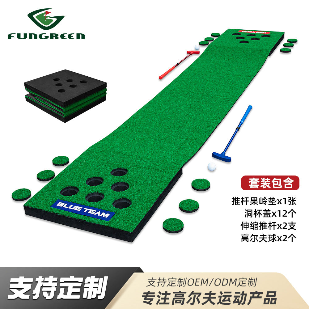 Indoor Golf Putting Green Mat with Multiple Holes - FUNGREEN Putting Practice Game Set