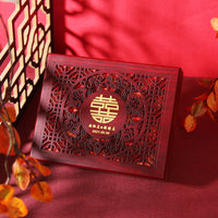 Wedding Certificate Wooden Box Marriage Gift Storage Box Engravable Carved Design for Newlyweds