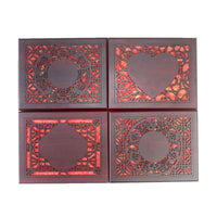 Wedding Certificate Wooden Box Marriage Gift Storage Box Engravable Carved Design for Newlyweds