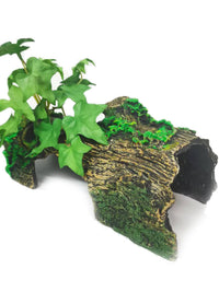 Aquarium Landscaping Resin Hiding Cave Simulation Bark Hole for Fish Shrimp Reptiles Hermit Crabs
