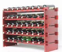Stackable Wooden Wine Rack for Desktop - Customizable Display Stand for Red Wine Bottles
