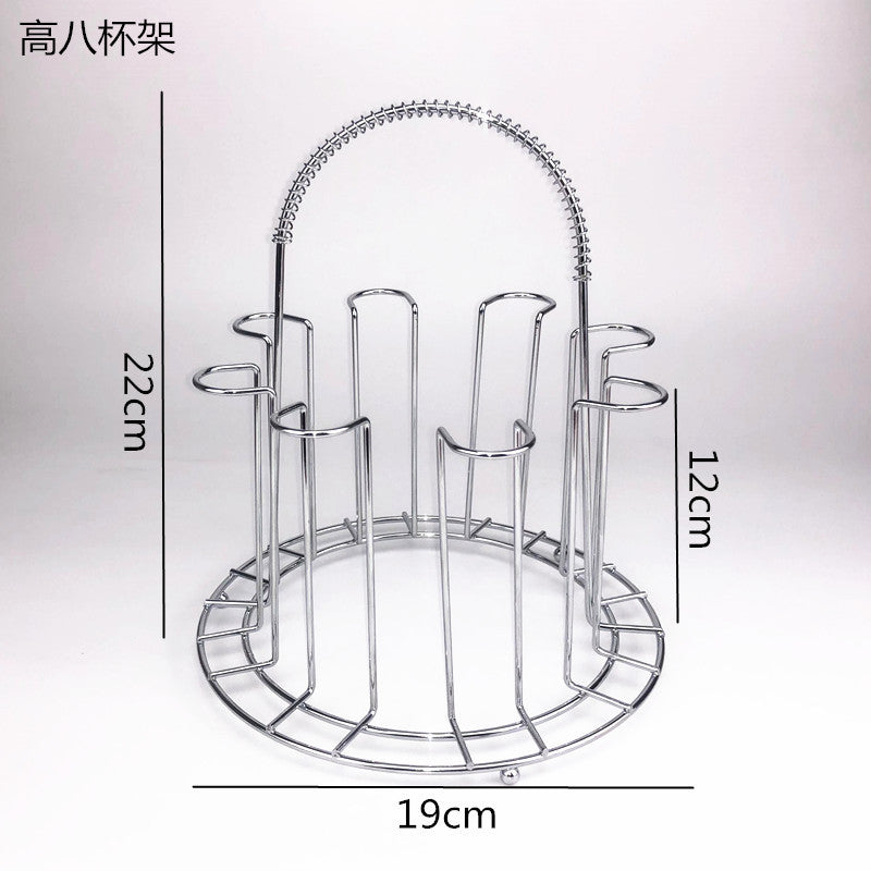 Stainless Steel 8-Cup Wine Glass Rack Simple Home Draining Cup Holder Creative Red Wine Glass Stand