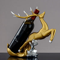 American Style Elk Wine Rack Cabinet Decoration European Living Room Entrance Restaurant Red Wine Storage Shelf Ornament
