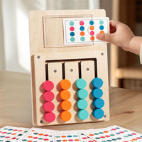 Kids Educational Memory Chess Game Four-Color Animal Logic Training Wooden Early Education Board Game