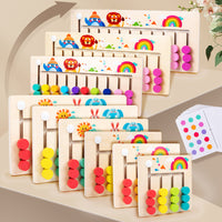 Kids Educational Memory Chess Game Four-Color Animal Logic Training Wooden Early Education Board Game