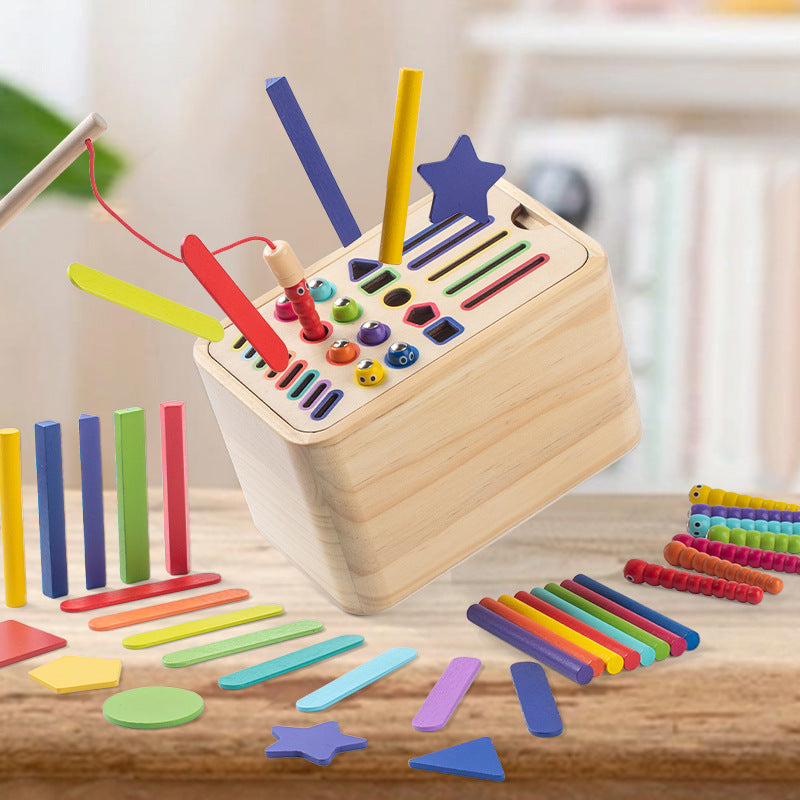 Wooden Sorting Box Early Education Toy for Infants and Toddlers - Color Recognition and Fine Motor Skills Shape Matching Puzzle