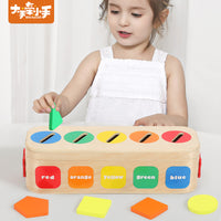 Montessori Geometric Shape and Color Sorting Educational Toy for Kids - Coin Matching Cognitive Puzzle Blocks