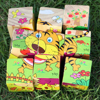 Wooden 3D Puzzle Jigsaw for Kids - Educational Preschool Toy and Birthday Gift - Six-Sided Picture Blocks