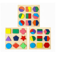 Montessori Geometric Shape Puzzle Board Wooden Educational Toy for Kids - Cognitive Learning and Birthday Gift