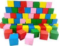 Wooden Square Colorful Building Blocks for Elementary Math Education, Early Childhood Learning Cubes 2cm