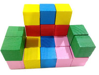 Wooden Square Colorful Building Blocks for Elementary Math Education, Early Childhood Learning Cubes 2cm