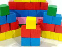 Wooden Square Colorful Building Blocks for Elementary Math Education, Early Childhood Learning Cubes 2cm