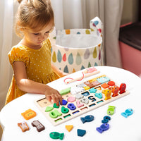 Montessori Early Education Busy Board for Babies 0-3 Years Old, Fine Motor Skills Training Toy for Infants and Toddlers