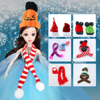 Dollhouse Miniature Christmas Hat Halloween Prop Scarf Knitted Scarf Cute Bear Cartoon Doll Hat Wholesale