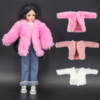 30cm BJD Doll Clothes Fashion Set Lamb Winter Fleece Coat for Girls Toy Doll