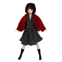 30cm BJD Doll Clothes Fashion Set Lamb Winter Fleece Coat for Girls Toy Doll