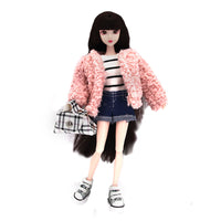 30cm BJD Doll Clothes Fashion Set Lamb Winter Fleece Coat for Girls Toy Doll