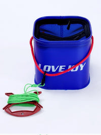 EVA Thickened Foldable Fishing Bucket with Rope Portable Live Fish Container Water Bucket Fishing Box