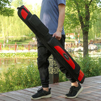 Fishing Rod Bag Double Layer Hard Shell Waterproof Fishing Tackle Bag Shoulder Pole Bag