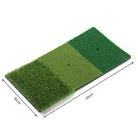 Golf Hitting Mat with Three Grass Types - Multi-functional Chipping and Swing Practice Pad 30x60cm