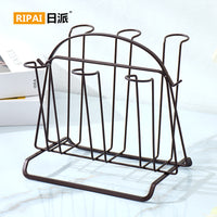 Japanese Style Iron Art Cup Holder Rack for Water Glasses and Mugs, Home Use Portable Draining Inverted Storage Organizer