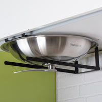 Kitchen 304 Stainless Steel Pot Lid Holder Wall-Mounted Punch-Free Storage Rack for Cabinet