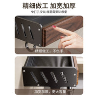 胡桃木厨房置物架多层调料架中古风免打孔壁挂锅盖刀筷勺收纳架子