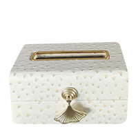 Modern Light Luxury Leather Metal Tissue Box High-End Household Paper Towel Box for Coffee Table Living Room Dining Room Napkin Holder