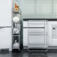 Stainless Steel Kitchen Gap Storage Rack Multi-layer Narrow Refrigerator Crevice Bathroom Organizer Cart