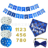 Pet Birthday Party Decoration Set for Cats - Banner, Bandana, Hat, Bow Tie, Drool Bib, Balloons