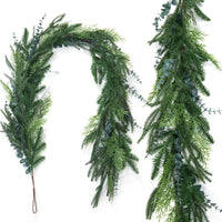 Artificial Mixed Pine Garland Rattan Artificial Pine Christmas Decoration Green Garland Eucalyptus Mixed Rattan