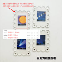 Magnetic Acrylic Photo Frame for Refrigerator, Strong Magnet Display for Instax Photos and Stamps