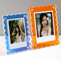 Magnetic Acrylic Photo Frame for Refrigerator, Strong Magnet Display for Instax Photos and Stamps