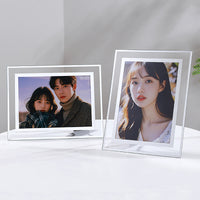 6x8 5x7 8x10 A4 Clear Glass Picture Frame for Tabletop Display, Silver Edges