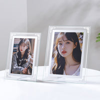 6x8 5x7 8x10 A4 Clear Glass Picture Frame for Tabletop Display, Silver Edges