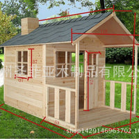 Kids Outdoor Park Scenic Area Play Wooden House Anti-Corrosion Resort Villa Double-Layer with Tile Roof