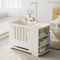 Zhibi Tree Multi-functional Baby Crib with Diaper Changing Table Storage Rack Adjustable Splicing Bed Newborn Care Station