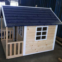 Kids Outdoor Wooden Playhouse Villa Park Activity Room for Children