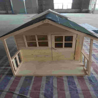 Kids Outdoor Wooden Playhouse Villa Park Activity Room for Children