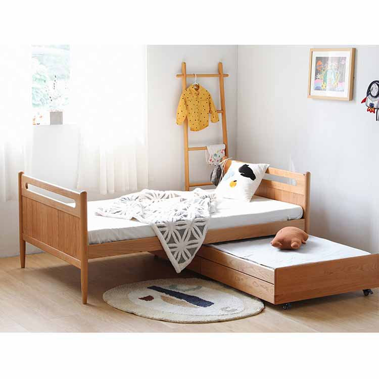 Solid Wood Bunk Bed with Pull-Out Trundle and Storage Drawers, Multi-functional Children's Bed for Kids' Room